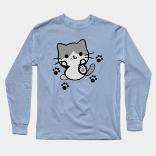 "Meow's Cheerful Smile" Long Sleeve T-Shirt